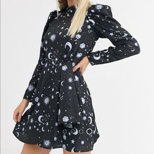 ASOS design high neck star and moon dress